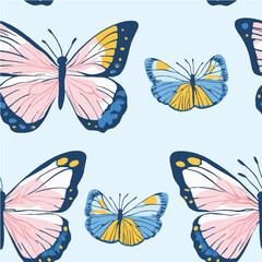 Illustration vector of Butterfly Seamless Pattern