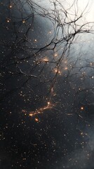 A mesmerizing display of glowing lights in dark surroundings.