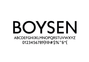 boysen font for logo and headline. Isolated Vector typeset