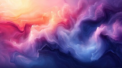 Fototapeta premium Vivid abstract colorful fluid art with swirling pastel hues and dreamy texture