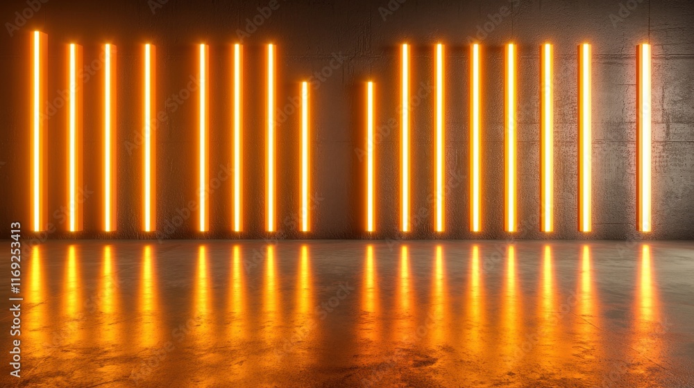 Poster dynamic light patterns create immersive atmosphere studio digital art