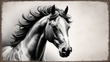 horse head sketch generative Al