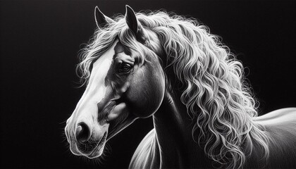 horse head sketch generative Al