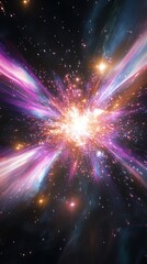 Colorful explosion of stars and cosmic energy in deep space.
