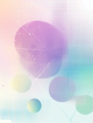 Obraz premium Simple vector background with pastel colors, including light blue, purple, and green gradients, geometric shapes, dots, and lines.
