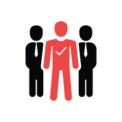 choosing best employee for job. flat style trend modern logotype graphic design. concept of fair vacancy for finding manpower in office for company