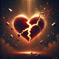 Broken Heart A symbol of loss and heartbreak often shown in piec