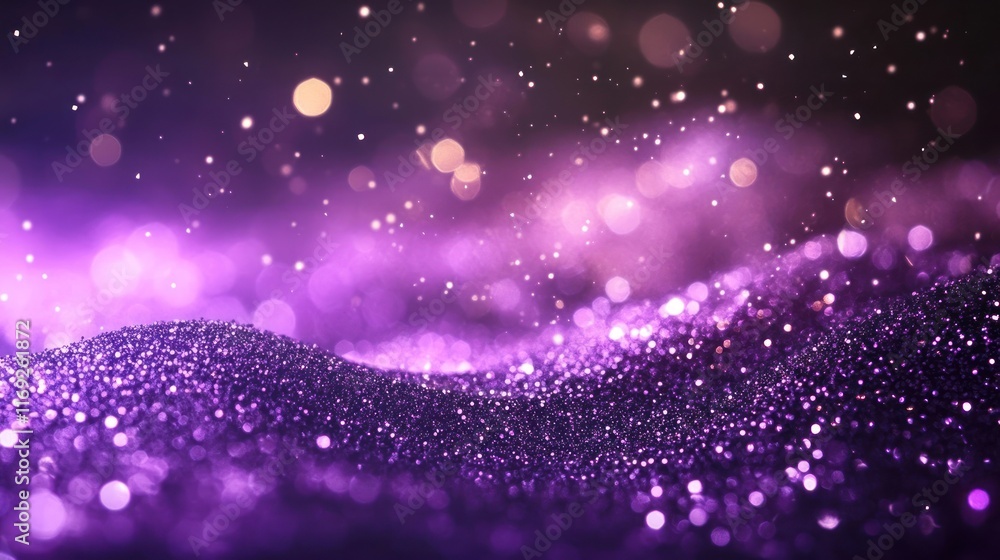 Aufkleber a dreamy purple background with shimmering particles creating a magical atmosphere.