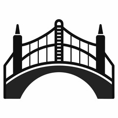 Network Bridge Silhouette Vector Art