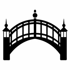 Network Bridge Silhouette Vector Art
