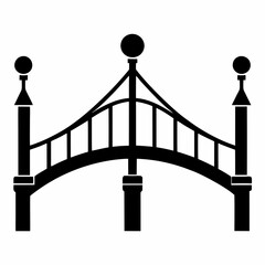 Network Bridge Silhouette Vector Art
