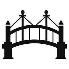 Network Bridge Silhouette Vector Art