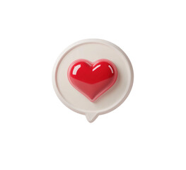 A vibrant red heart is centered within a white circular outline, creating a striking visual representation of love and connection.