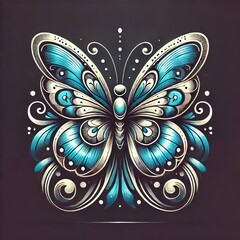 Butterfly with Wings Spread A butterfly with its wings spread wi