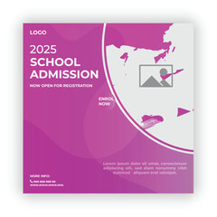 School admission social banner design social media post design template