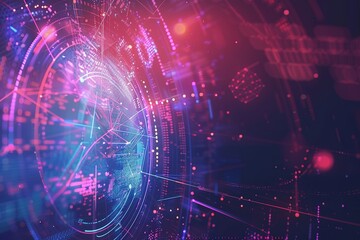 Abstract digital network glowing with vibrant colors.