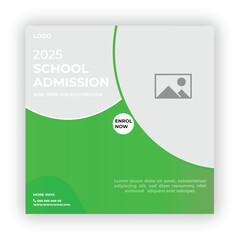 School admission social banner design social media post design template