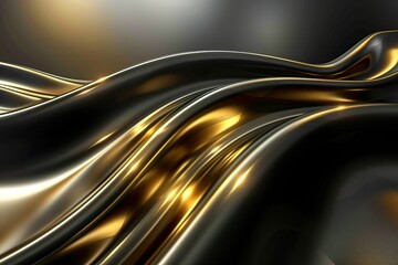 Abstract gold and black flowing fabric