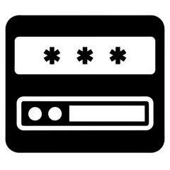 Password Field Black Silhouette Vector