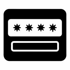 Password Field Black Silhouette Vector