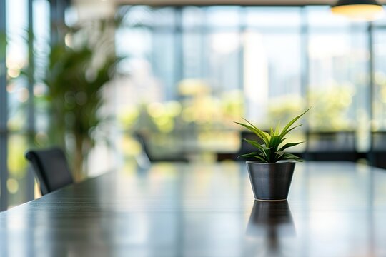 Small plant on a modern office table