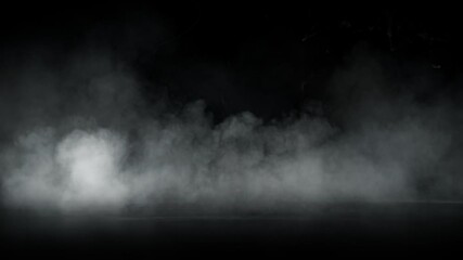 Super Slow Motion Shot of Atmospheric Smoke Slowly Floating on Black Background at 1000fps. - Powered by Adobe