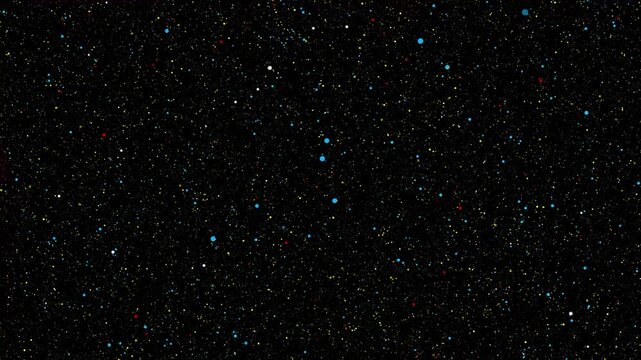 Colorful Stars Floating in Black Background with Various Sizes and colours. Star particles loop background animation