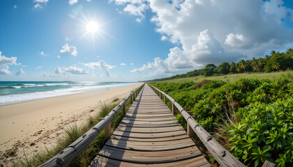 Fototapeta premium path to the sea on beach 