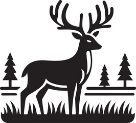  a deer animal silhouette  vector style.