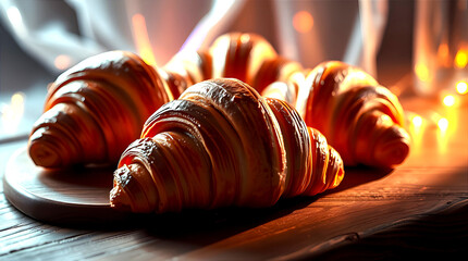 French Croissant,a buttery, flaky pastry that represents the elegance of French baking.

