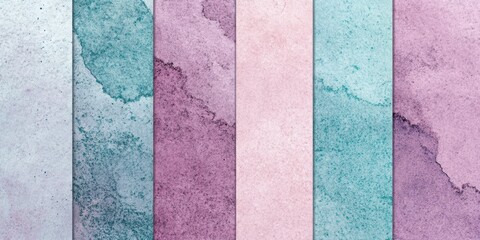 Fototapeta premium 美しい水彩のテクスチャーが描かれたパターンデザインの素材集