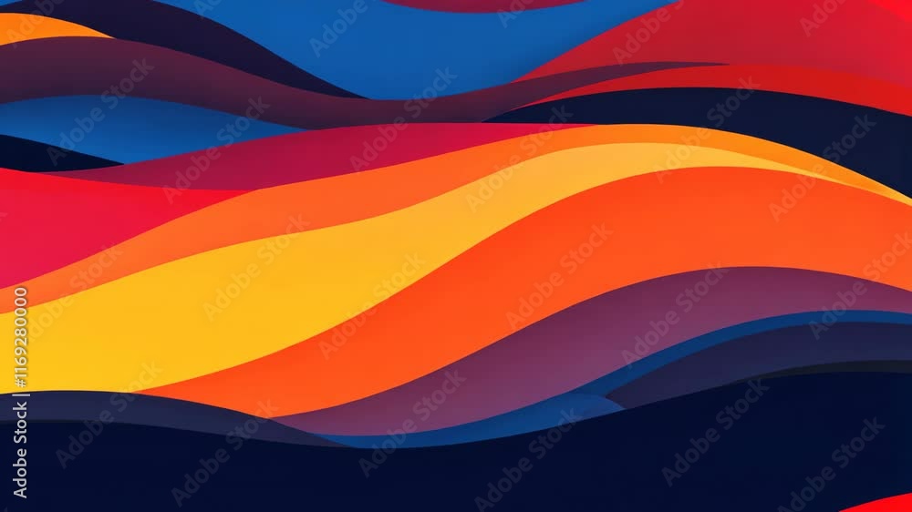 Aufkleber colorful abstract waves creating a vibrant composition with flowing patterns and rich hues at dusk