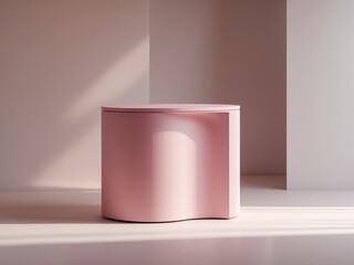 Abstract Pink Cylinder Podium Mockup - Product Presentation.