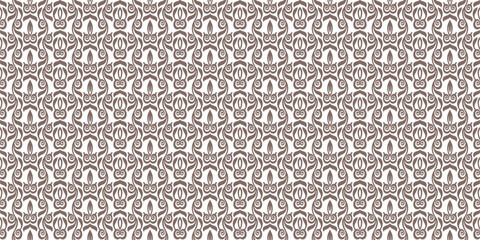 Wallpaper in the style of Baroque. Seamless vector background. White and beige floral ornament. Graphic pattern for fabric, wallpaper, packaging. Ornate Damask flower ornament