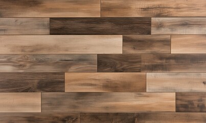 Wooden flooring planks in various shades of brown and beige, showcasing natural textures and patterns, ideal for interior design and home decor
