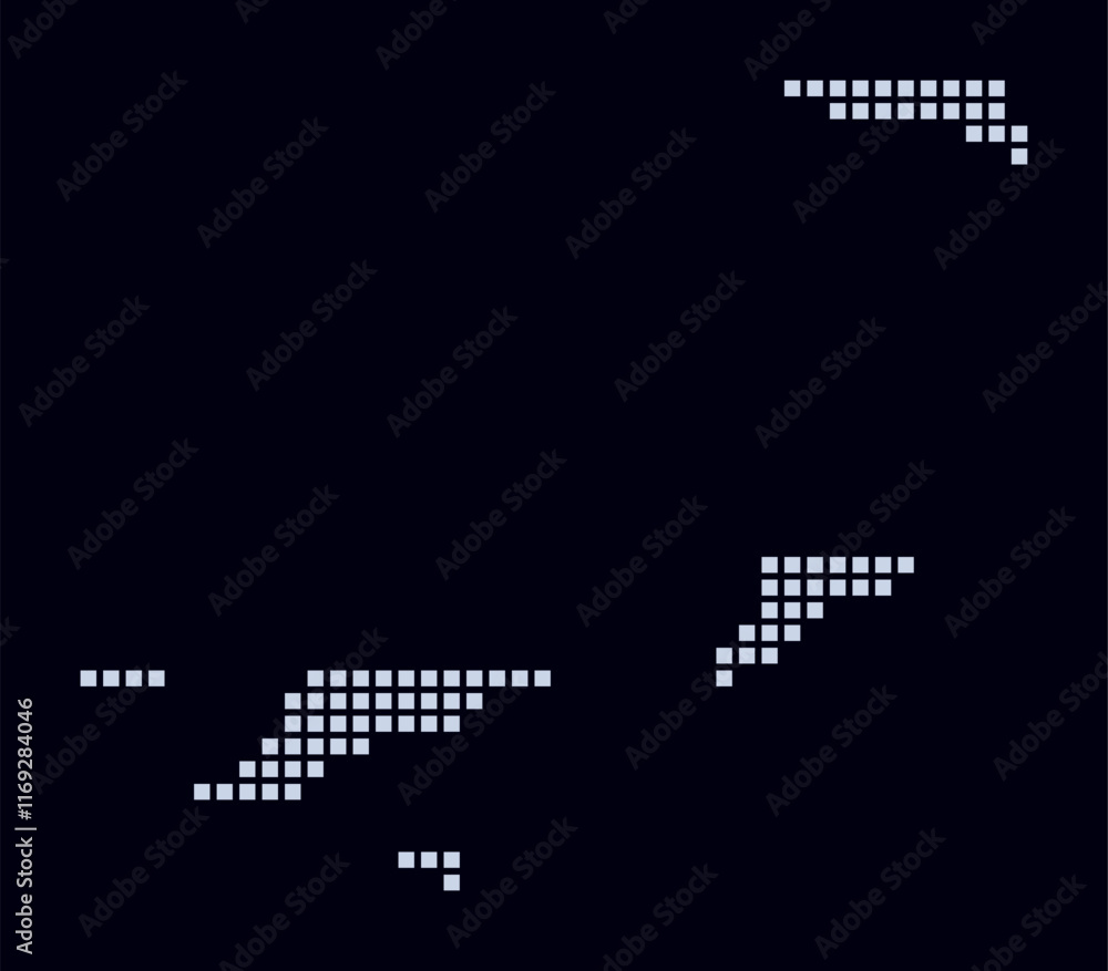 Poster british virgin islands dotted map. digital style map of the country on dark background. british virg