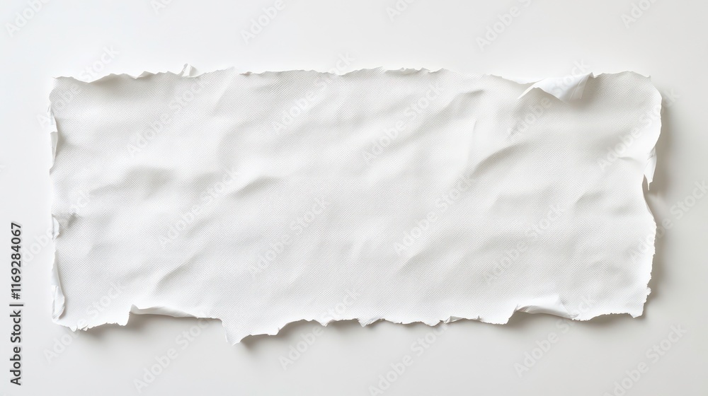 Poster ripped edges of white paper create a dynamic textured canvas inviting creativity and expression isol
