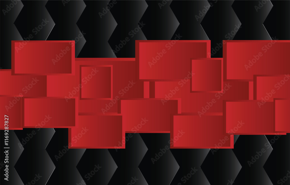 Poster abstract modern geometric rectangular shapes background in red. graphic design elements and resource