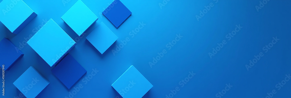 Poster blue abstract background features square shapes visually appealing