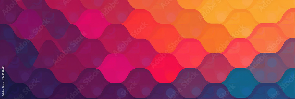 Poster bright hexagon pattern makes bold background computers home
