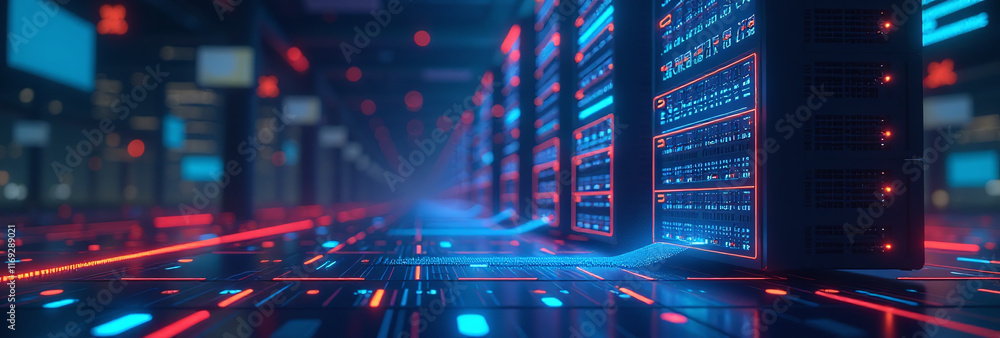 Aufkleber futuristic server used dynamic digital wallpaper rendering abstract backgrounds technological