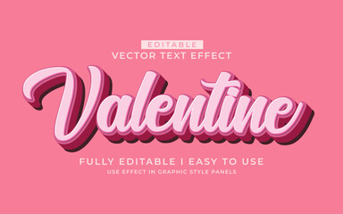 3d editable valentine day text effect typography style template
