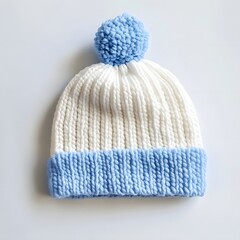 Cozy Striped Baby Beanie on White Background