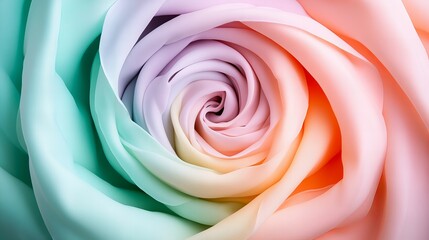 Close-up of a pastel rainbow rose, showcasing its delicate petals and soft, dreamy colors.  A beautiful image perfect for backgrounds or artistic projects.