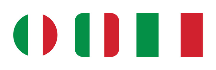 Obraz premium Italy flag icon set
