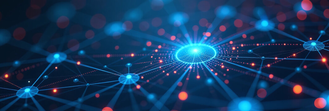 background networks tech descriptions featuring abstract digital elements copy space educational