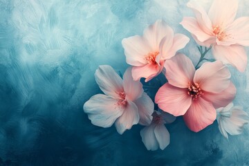 Abstract blooming flowers with soft pastel spring colors, Generative AI