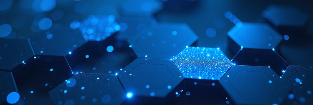 blue abstract hexagons futuristic tech create visually striking background design