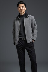 Fototapeta premium arafed image of a man in a jacket and pants