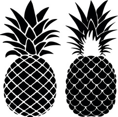 Obraz premium Pineapple Silhouette vector artIllustration